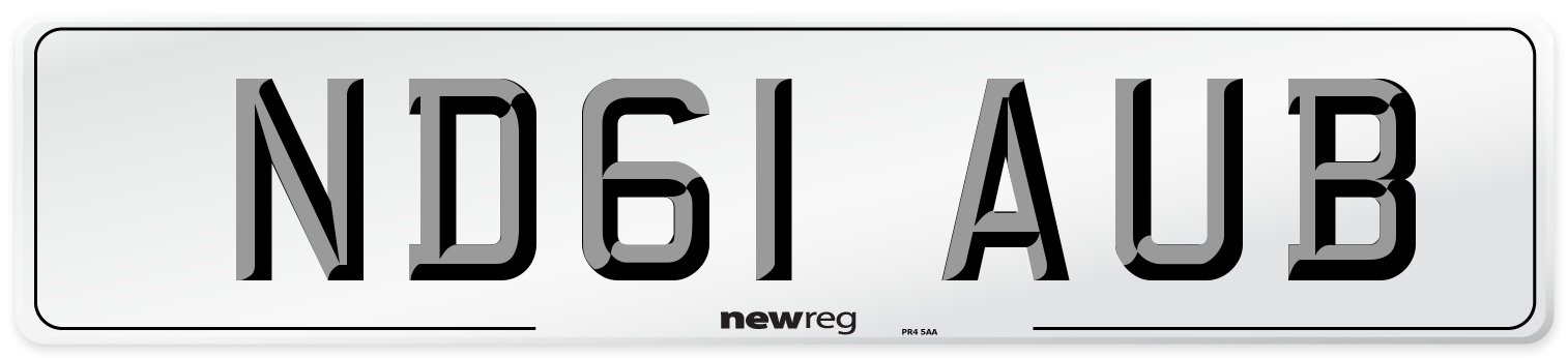 ND61 AUB Number Plate from New Reg